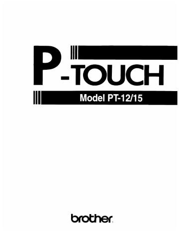 Brother P-Touch 15 Owner Manual | Manualzz Brother P-Touch 15 Owner Manual | Manualzz