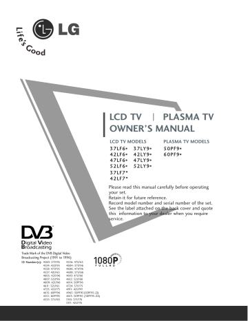 LG 37LF75 User manual | Manualzz LG 37LF75 User manual | Manualzz