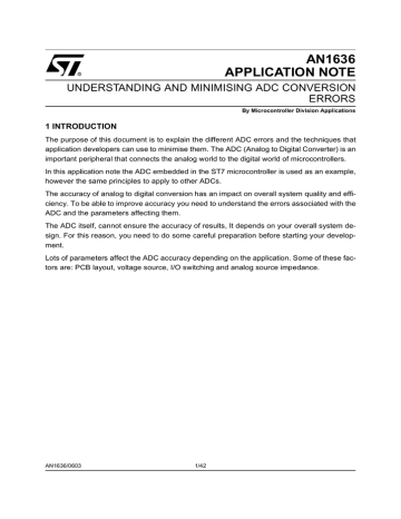 Understanding and Minimizing ADC Conversion Errors Understanding and Minimizing ADC Conversion Errors