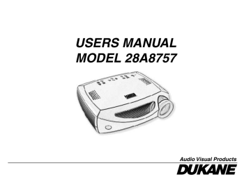 Dukane ImagePro 8757 Projector User Manual | Manualzz Dukane ImagePro 8757 Projector User Manual | Manualzz