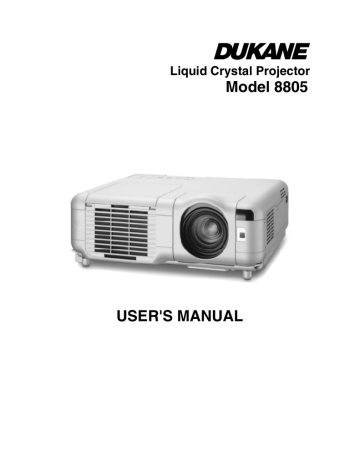 Dukane ImagePro 8805 Users Manual Dukane ImagePro 8805 Users Manual