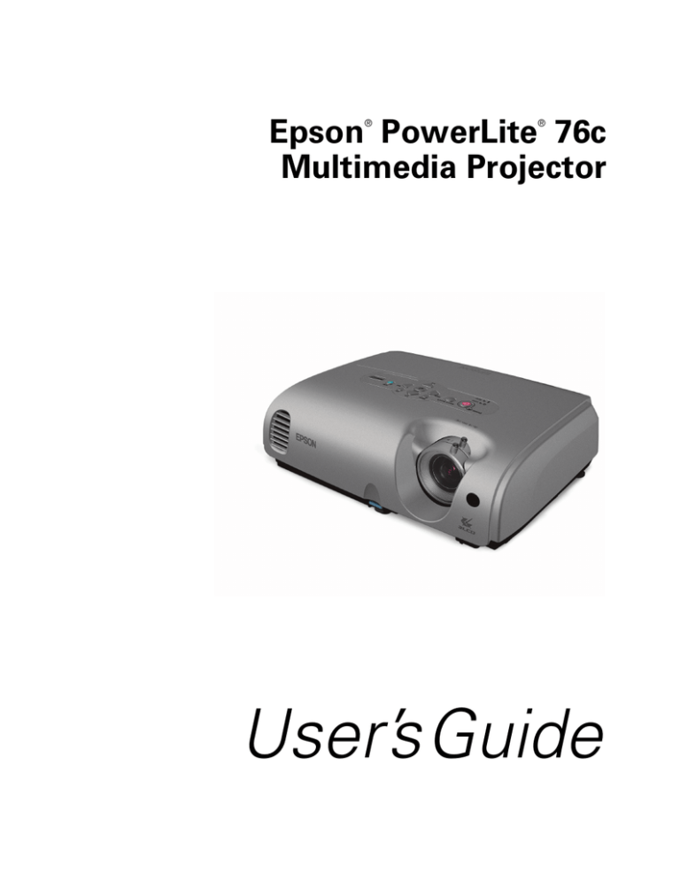 Epson PowerLite 76c Users Manual Epson PowerLite 76c Users Manual