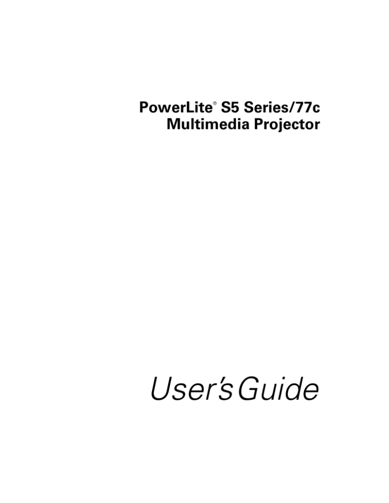 Epson PowerLite 77c Users Manual Epson PowerLite 77c Users Manual