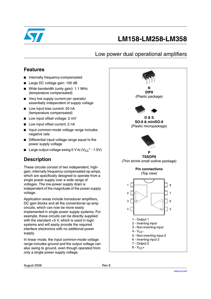 LM358N STmicro Manualzz