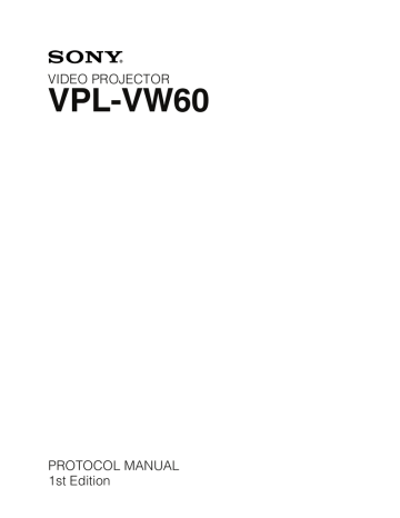 Sony VPL-VW60 Users Manual Sony VPL-VW60 Users Manual