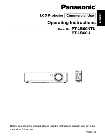Panasonic PT-LB60U Users Manual Panasonic PT-LB60U Users Manual