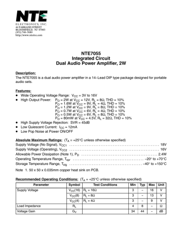 Datasheet for Ic-dual 2W Audio PO Datasheet for Ic-dual 2W Audio PO