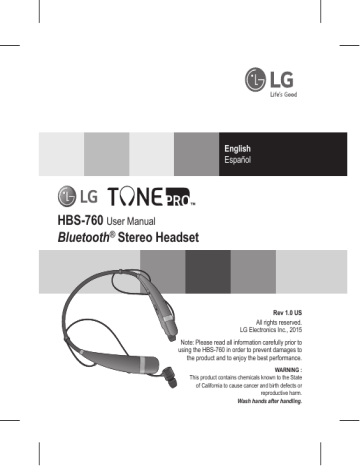 LG HBS-760.AGMEWH, HBS-760.AGMEBL, HBS-760.AGMEGD, HBS-760.AGMEBK, HBS-760.AGCNBK, HBS-760.AGCNBL, HBS-760.AGCNGD, HBS-760.AGCNME, HBS-760, HBS-760.AGEUBK User manual LG HBS-760.AGMEWH, HBS-760.AGMEBL, HBS-760.AGMEGD, HBS-760.AGMEBK, HBS-760.AGCNBK, HBS-760.AGCNBL, HBS-760.AGCNGD, HBS-760.AGCNME, HBS-760, HBS-760.AGEUBK User manual