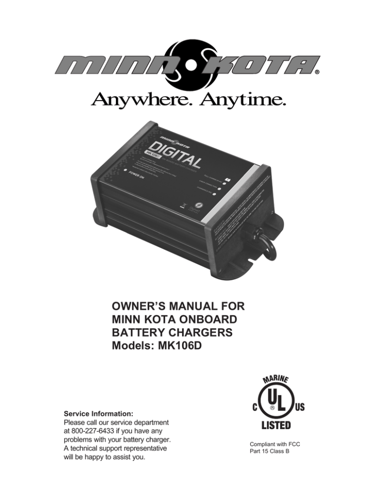 Johnson Outdoors MINN KOTA MK106D Owner's manual Johnson Outdoors MINN KOTA MK106D Owner's manual