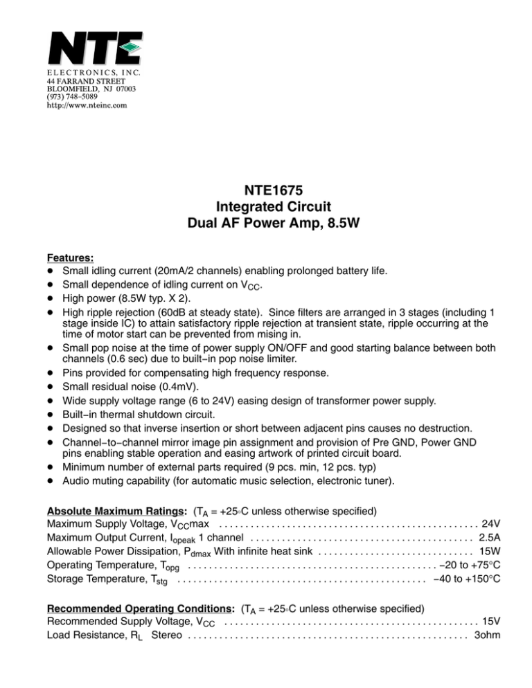 Datasheet for Ic-dual AF PWR AMP Datasheet for Ic-dual AF PWR AMP