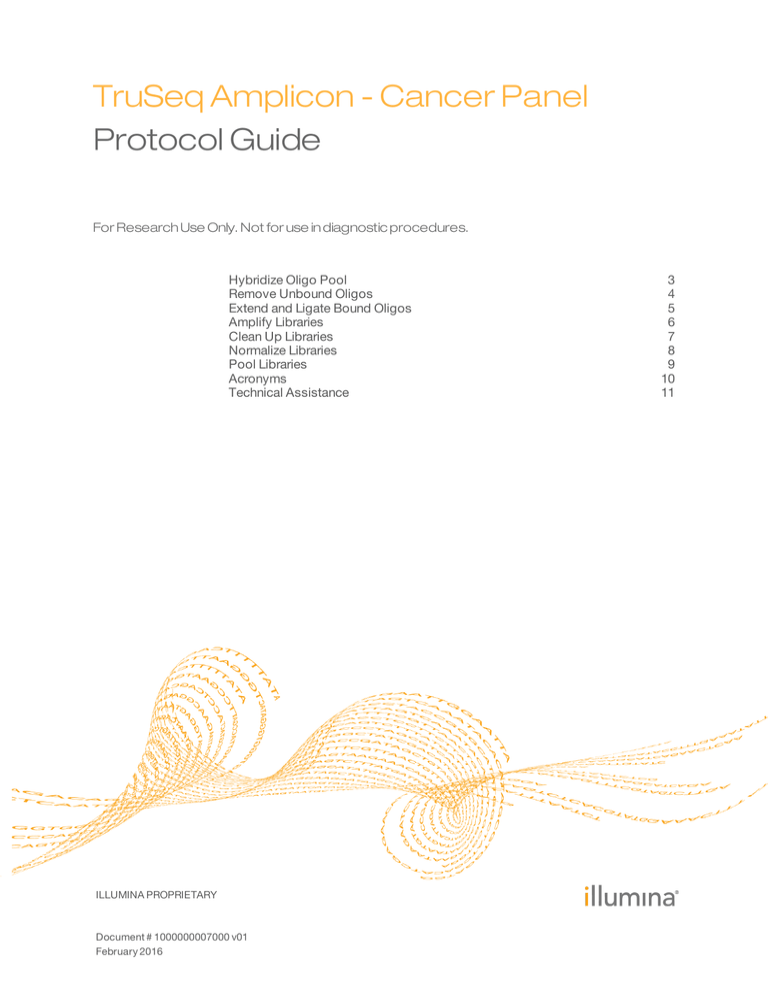 TruSeq Amplicon - Cancer Panel Protocol Guide (1000000007000 v01) TruSeq Amplicon - Cancer Panel Protocol Guide (1000000007000 v01)
