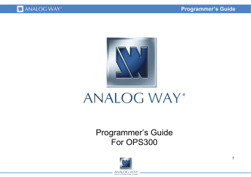 OPS300 Programmer's Guide(PDF) OPS300 Programmer's Guide(PDF)