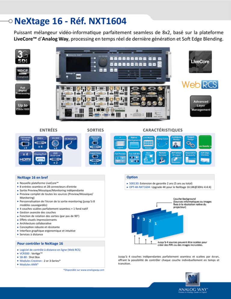 NeXtage 16 - NXT1604 Technical Datasheet (French) - 03/23/2015(PDF) NeXtage 16 - NXT1604 Technical Datasheet (French) - 03/23/2015(PDF)