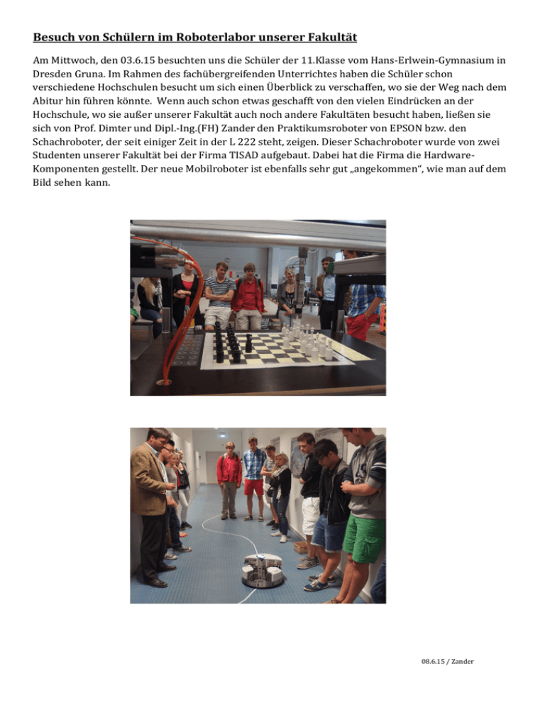 Schülerbesuch 2015 Schülerbesuch 2015