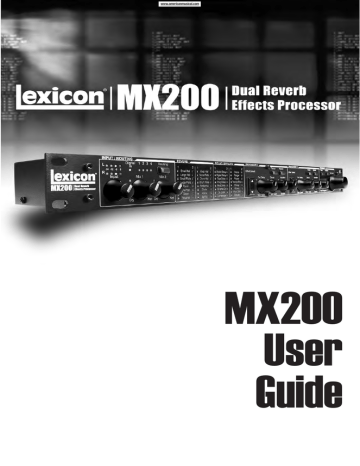Connecting the MX200. Lexicon MX200 | Manualzz