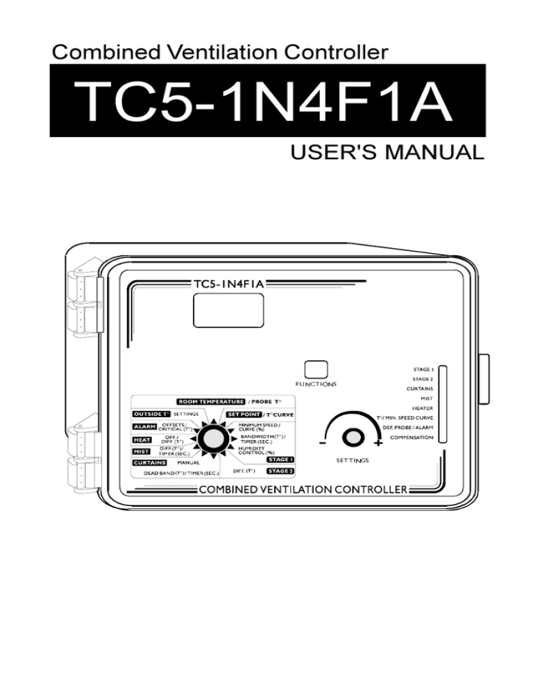 Combo Natural Vent Control for Airsream TC5 Series User Instructions Combo Natural Vent Control for Airsream TC5 Series User Instructions