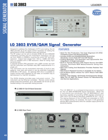 LG3803 - Leader Signal Generators LG3803 - Leader Signal Generators