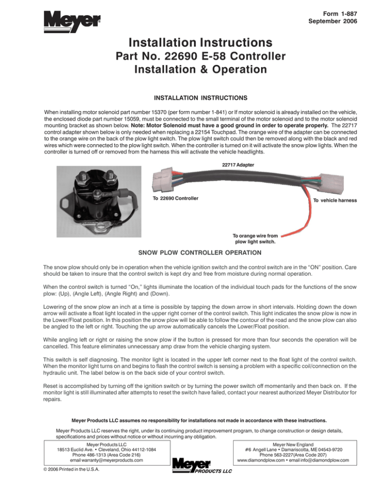 22690X PISTOL GRIP CONTROLLER WITH ALM / ARM Instructions 22690X PISTOL GRIP CONTROLLER WITH ALM / ARM Instructions