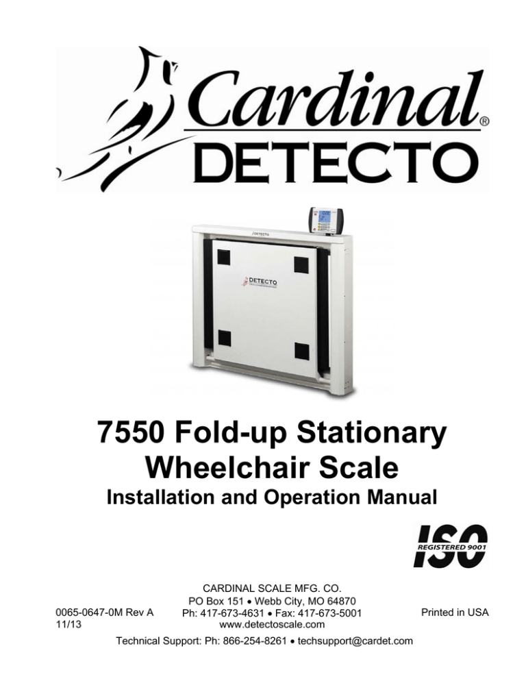 Detecto 7550 Folding Wheelchair Scale Installation Manual Detecto 7550 Folding Wheelchair Scale Installation Manual