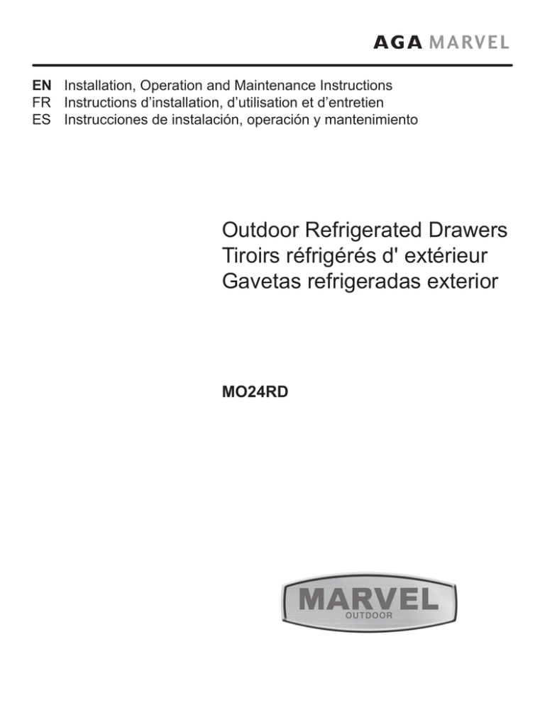 EN FR Instructions d’installation, d’utilisation et d’entretien EN FR Instructions d’installation, d’utilisation et d’entretien