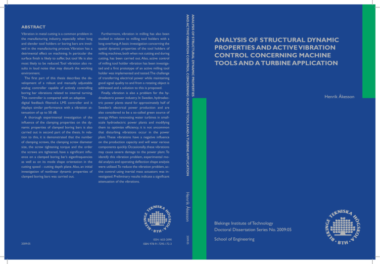 AnAlySiS of STRuCTuRAl DynAmiC ABSTRACT AnAlySiS of STRuCTuRAl DynAmiC ABSTRACT