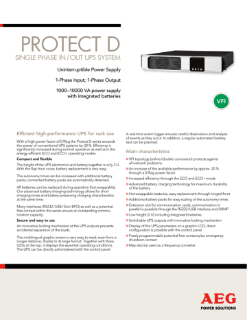 Protect D Single PhaSe in / out uPS SyStem Protect D Single PhaSe in / out uPS SyStem