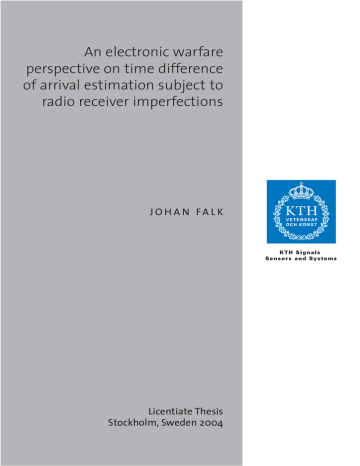 An electronic warfare perspective on time difference of arrival estimation subject to An electronic warfare perspective on time difference of arrival estimation subject to