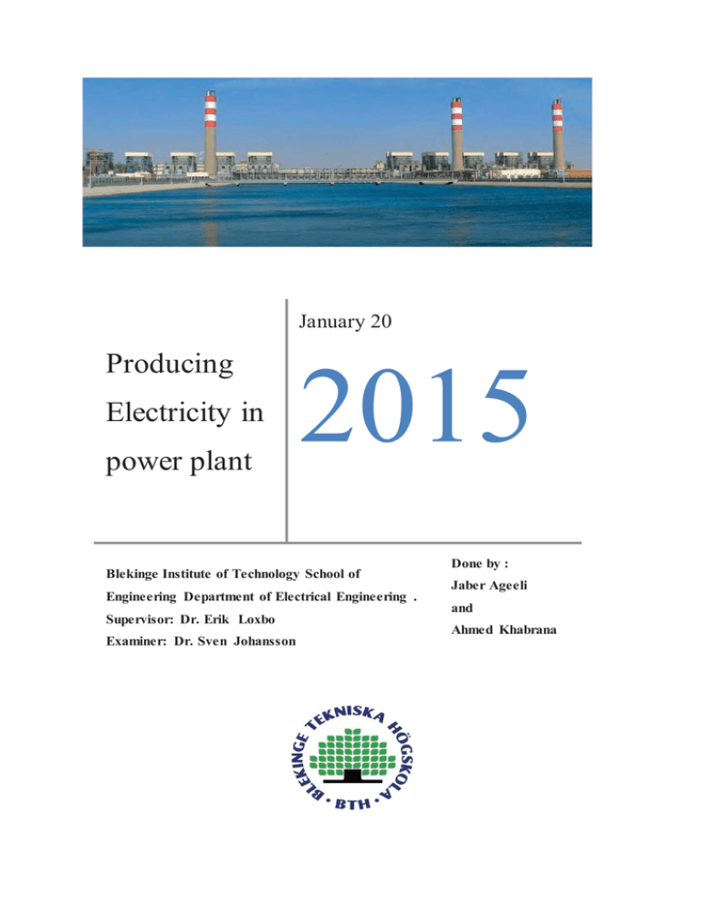 2015 Producing Electricity in power plant 2015 Producing Electricity in power plant