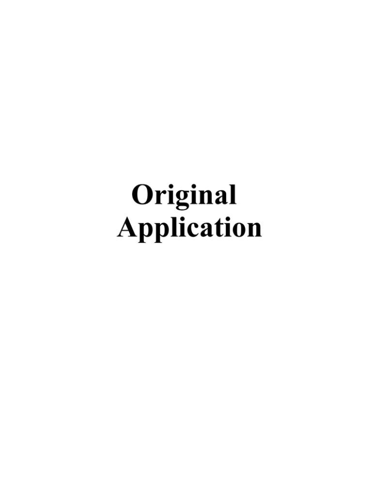 Original Application Original Application