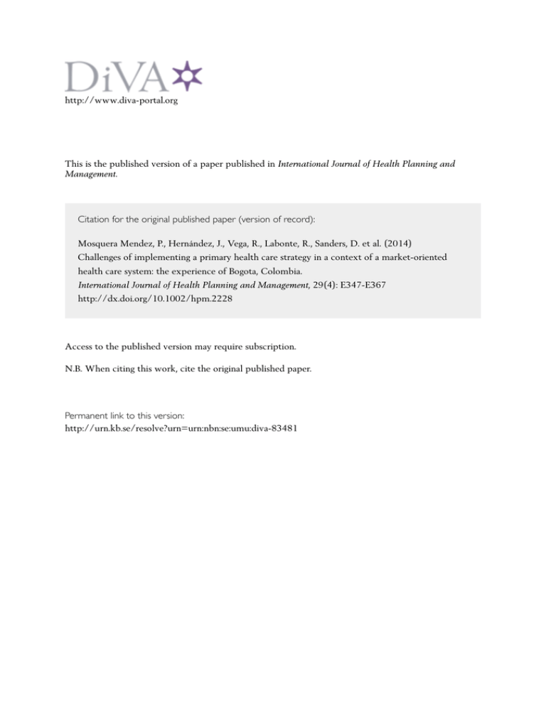 -portal.org International Journal of Health Planning and Management -portal.org International Journal of Health Planning and Management