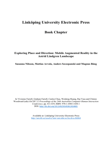 Linköping University Electronic Press Book Chapter Astrid Lindgren Landscape Linköping University Electronic Press Book Chapter Astrid Lindgren Landscape