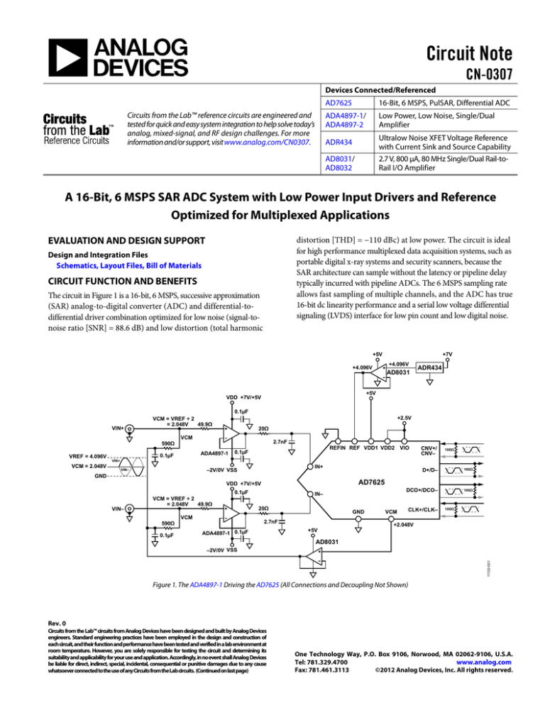 A 16-Bit, 6 MSPS SAR ADC System with Low Power Input Drivers and Reference... A 16-Bit, 6 MSPS SAR ADC System with Low Power Input Drivers and Reference...