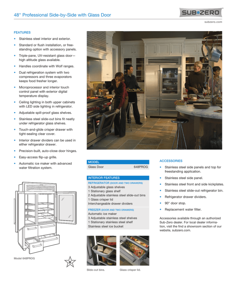 48" Professional Side-by-Side with Glass Door 48" Professional Side-by-Side with Glass Door