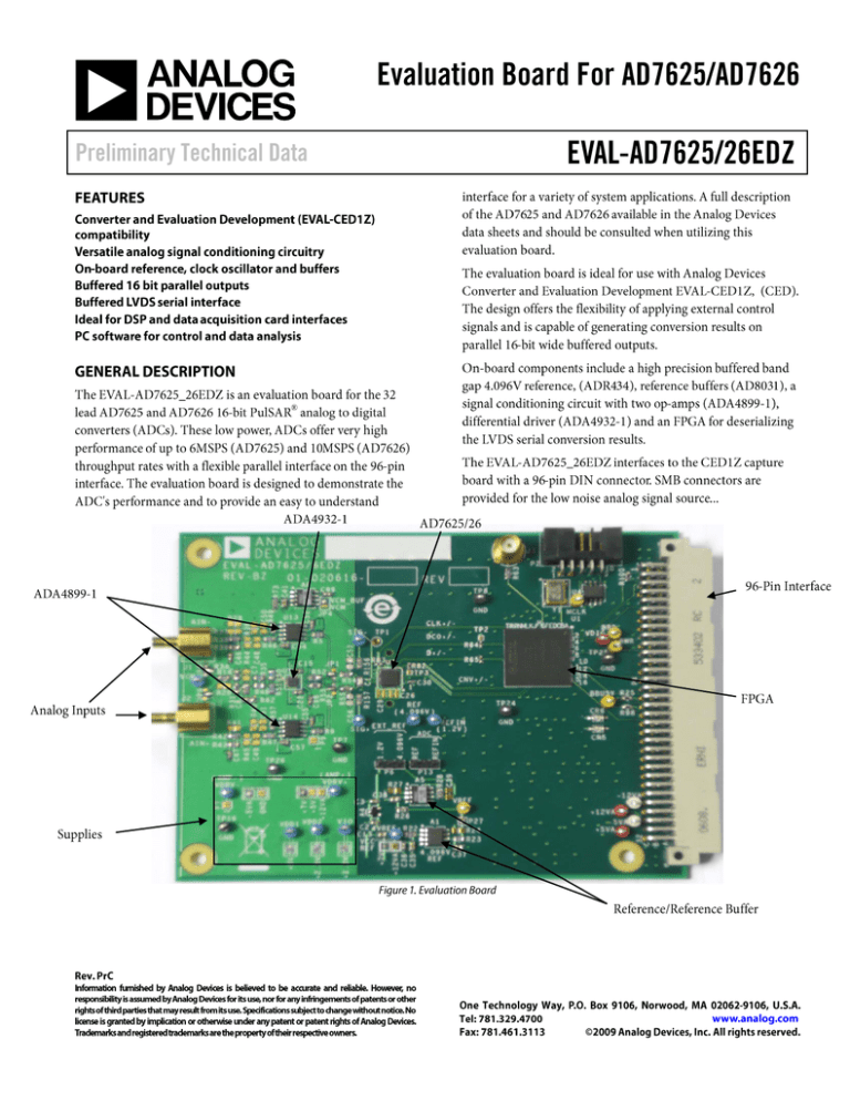 EVAL-AD7625/AD7626EDZ EVAL-AD7625/AD7626EDZ