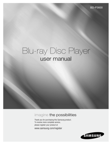 Samsung BD-P3600A, BD-P3600 User manual Samsung BD-P3600A, BD-P3600 User manual