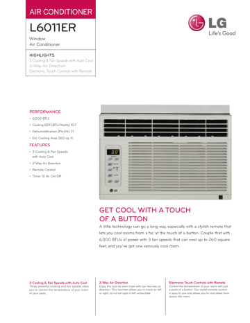 L6011ER AIR CONDITIONER Window Air Conditioner L6011ER AIR CONDITIONER Window Air Conditioner
