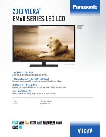 2013 viera eM60 SerieS LeD LCD Slim, edge-lit led, 1080p 2013 viera eM60 SerieS LeD LCD Slim, edge-lit led, 1080p