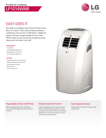 LP1014WNR EASY DOES IT Portable Air Conditioner LP1014WNR EASY DOES IT Portable Air Conditioner