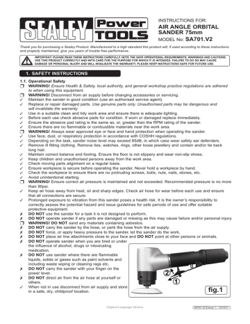 1.1. Operational Safety WARNING! p 1.1. Operational Safety WARNING! p