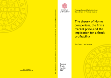 The theory of Homo comperiens, the firm’s market price, and the The theory of Homo comperiens, the firm’s market price, and the