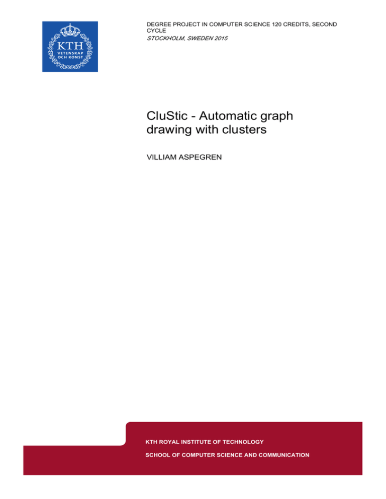 CluStic - Automatic graph drawing with clusters VILLIAM ASPEGREN IN CluStic - Automatic graph drawing with clusters VILLIAM ASPEGREN IN
