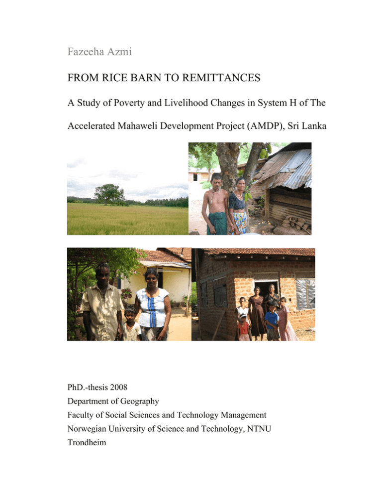 Fazeeha Azmi FROM RICE BARN TO REMITTANCES Fazeeha Azmi FROM RICE BARN TO REMITTANCES