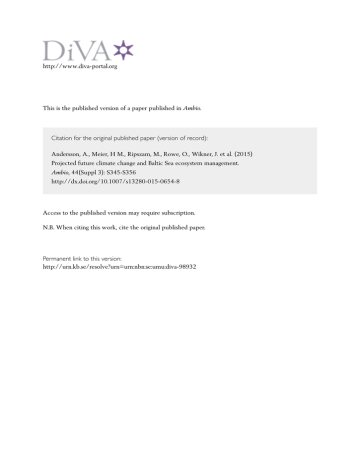 -portal.org Ambio Citation for the original published paper (version of record): -portal.org Ambio Citation for the original published paper (version of record):