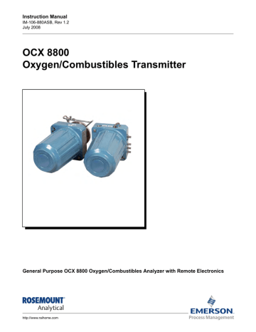 Rosemount OCX 8800 O2 / Combustibles Transmitter General Purpose Owner's Manual | Manualzz