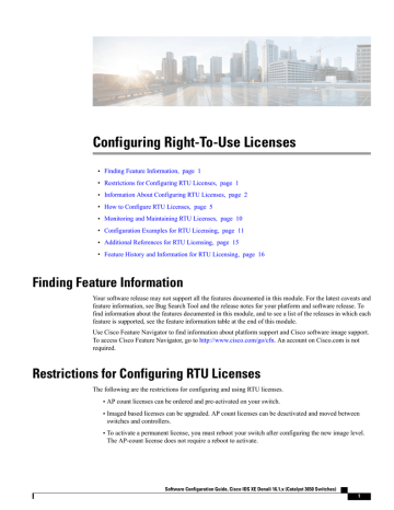 Configuring Right-To-Use Licenses Configuring Right-To-Use Licenses