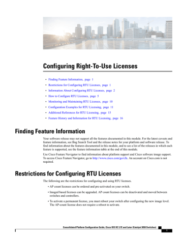 Configuring Right-To-Use Licenses Configuring Right-To-Use Licenses