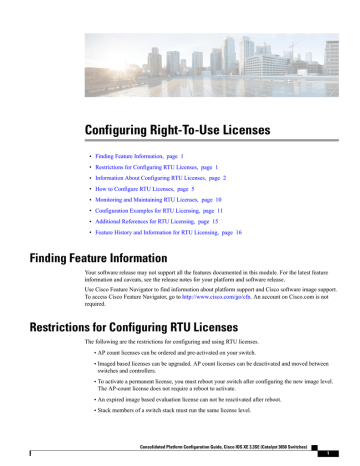 Configuring Right-To-Use Licenses Configuring Right-To-Use Licenses