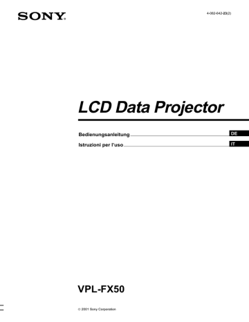 Sony VPL-FX50 Bedienungsanleitung | Manualzz