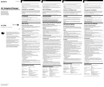 Sony AC-VF50 Bedienungsanleitung | Manualzz Sony AC-VF50 Bedienungsanleitung | Manualzz