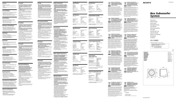 Sony XS-L120B5S Owner's manual Sony XS-L120B5S Owner's manual